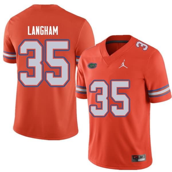 Men's NCAA Florida Gators Malik Langham #35 Stitched Authentic Jordan Brand Orange College Football Jersey VYO7465NW